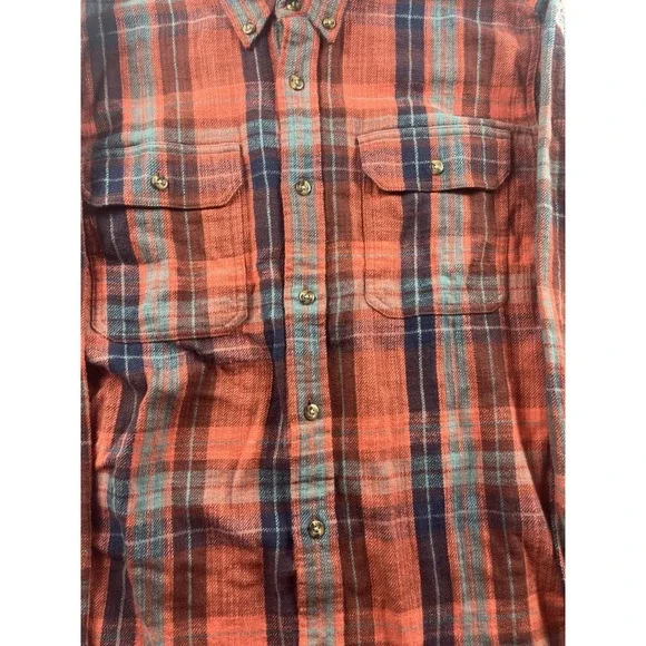 LL Bean Men's Large 1912 Field Flannel Shirt Slightly Fitted Untucked Fit Plaid - Picture 3 of 8